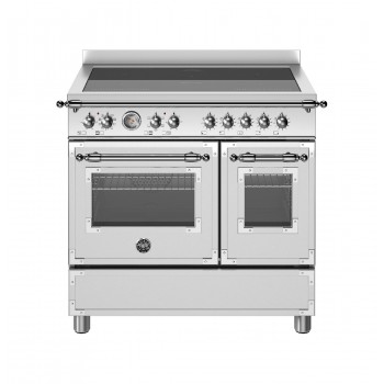 Bertazzoni HER95I2EXT2 Heritage Cucina da accosto cm. 90 - 5 zone induzione + 2 forni elettrici - scaldavivande - inox