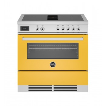 Bertazzoni PROCH94I1EGIT Professional Cucina da accosto cm. 90 - 4 zone induzione + 1 forno elettrico + cappa aspirante - giallo