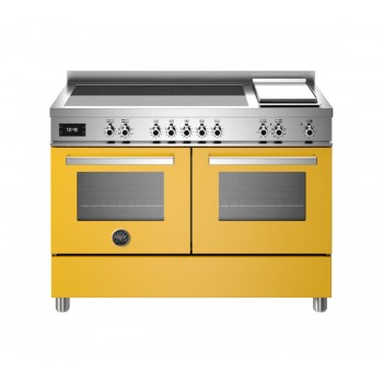 Bertazzoni PRO125I2EGIT2 Professional cm. 120 5 zone induzione + piastra elettrica + 2 forni elettrici - scaldavivande - giallo
