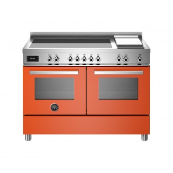 Bertazzoni PRO125I2EART2 Professional cm. 120 - 5 zone ind + piastra elettrica + 2 forni elettrici - scaldavivande - arancione