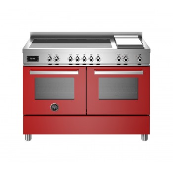 Bertazzoni PRO125I2EROT2 Professional cm. 120 - 5 zone induzione + piastra elettrica + 2 forni elettrici - scaldavivande - rosso