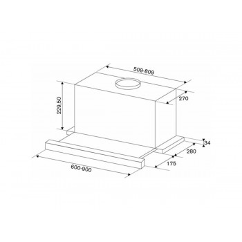 copy of Bertazzoni KTE60MOD1B Modern recessed telescopic hood cm. 60 - Inox