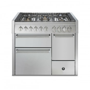 Steel Cucina da accosto GQ10SFF-D Genesi 100 - 3 Solid Door Cucina cm. 100 - forno multifunzione triplo forno elettrico