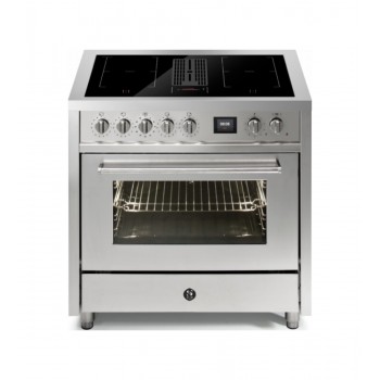 Steel Cucina da accosto EQ9F-4FIKW Enfasi 90 Mistral Cucina da accosto cm. 90 - 4 zone ind + 1 forno + cappa aspiratrice