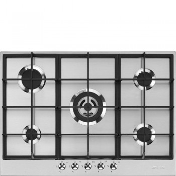 SMEG PX375 Klassisch ästhetisches Gaskochfeld 7075 cm Edelstahl Einbau Traditionell