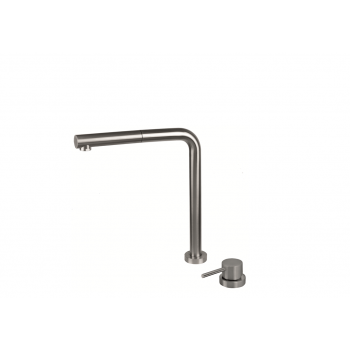 VEMA V20026 Miscelatore monocomando per lavello con canna a scomparsa e doccetta estraibile. Flessibili di alimentazione F3/8”. : FINITURA MISCELATORE VEMA RUBINETTERIE - ACCIAIO INOX AC.005