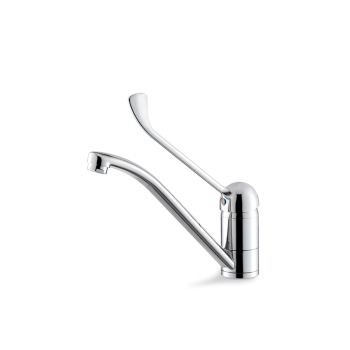 VEMA V23180 Miscelatore monocomando per lavello con leva clinica e canna girevole. Flessibili di alimentazione F3/8”.