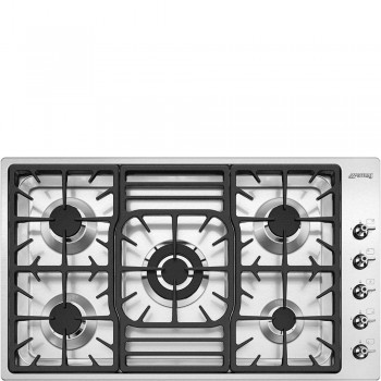 SMEG PGF954 Aesthetic cooking plan Gas 90 cm Stainless steel Incasso Semifilo