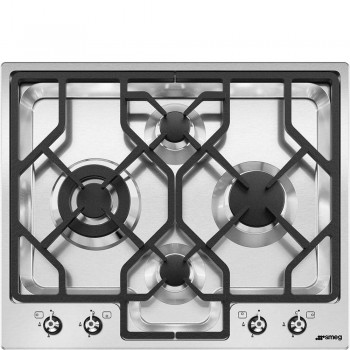 SMEG PGF644 Aesthetic Cooking Top Gas 60 cm Stainless Steel Incasso Semifilo