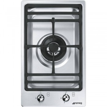 SMEG PGF31G-2 ex PGF31G1 Classic Aesthetic Cooking Floor Gas 30 cm Stainless Steel Incasso Semifilo