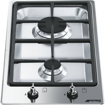 SMEG PGF32G Classic Aesthetic Cooking Floor Gas 30 cm Stainless Steel Incasso Semifilo