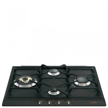 SMEG SR764AO Piano di cottura Estetica Cortina Gas 60 cm Antracite Incasso Tradizionale