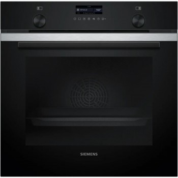 Siemens Pirolytic recessed oven HB279GES3 stainless steel finish and 60 cm black glass