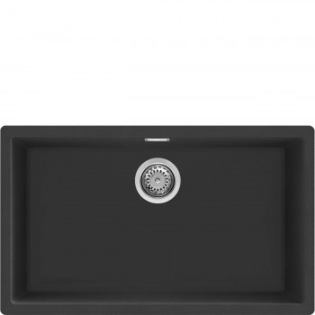 SMEG VZP76N Universal Sink Standard Synthetic Badewanne Schwarze 1 Schwarz