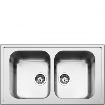 SMEG LLR862-2 Universal sink Welded sink Semifilo Number of tanks 2 Stainless steel