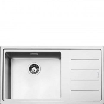SMEG LFTG861D Lavello Universale Lavello saldato Filotop Slim Gocciolatoio Destro Numero vasche 1 Acciaio Inox
