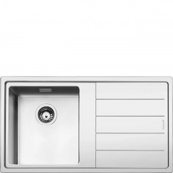 SMEG LFT861D Universalspüle, Einschweißspüle, schmal, Filotop, Abtropffläche rechts, Anzahl Becken 1, Edelstahl