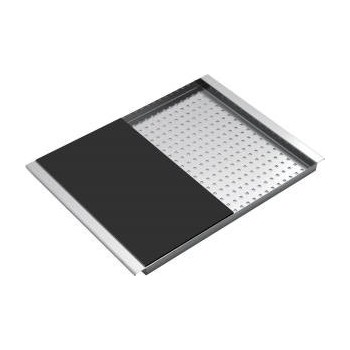 1CITN BARAZZA COPRIVASCA RETTANG INOX MIT TAGLIERE NERO RIVENDITORE AUTHORIZIERTES BARAZZA