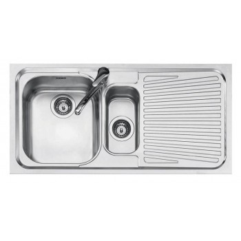 Jollynox 1I100DK Vega Spüle 1 Becken und Einbau 100 x 50 mit Abtropffläche rechts aus Edelstahl