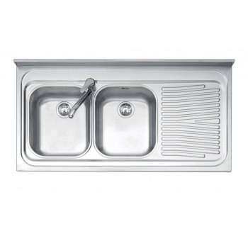 Jollynox 11202S3K Appoggio Lavello 2 tubs support cm 120 x 60 with left stainless steel brushed