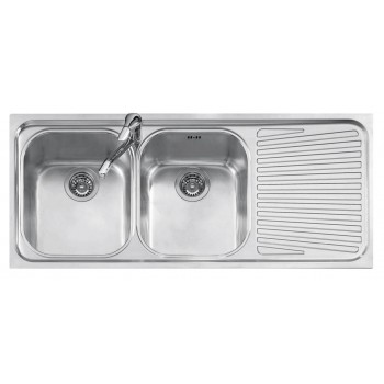 Jollynox 1I120291DK Vega sink 2 basins 116 x 50 with stainless steel right drip