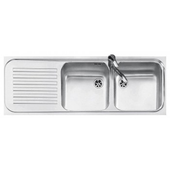 Jollynox 1I12050290SK Serie 090 Lavello 2 vasche incasso 116 x 42 con gocciolatoio sinistro  inox