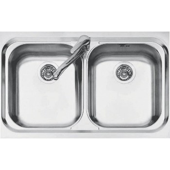 Jollynox 1LLF8023K Lebensbecken 2 Spülbecken 79 x 50 Edelstahl