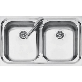 Jollynox 1LLF9023K Life Spüle 2 Becken Einbau 86 x 50 Edelstahl