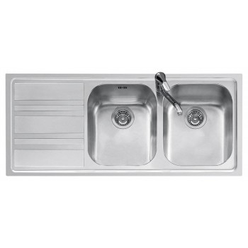 Jollynox 1LLF1202S3K Life Lavello 2 vasche incasso 116x50 con gocciolatoio sinistro  inox