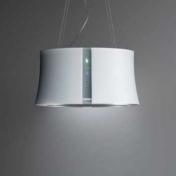 Falmec ZEPHIRO E.ION E.ion System Cappa isola cm 67 - vetro bianco - motore 450 m3/h