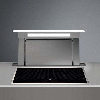 Falmec Cappa cucina WORKTOP 90 - BIANCO Design+ Cappa downdraft cm 90 - inox e vetro bianco