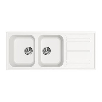 SMEG LZ116B Universal Spüle Synthetische Spüle Standard Reversible Trockner Anzahl der Wannen 2 Weiß