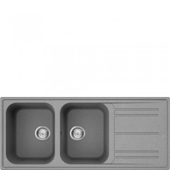 Lieferung bereit SMEG LZ116CT Universal Spüle Synthetisch Spüle Standard Reversible Trockner Anzahl der Tanks 2 Zement